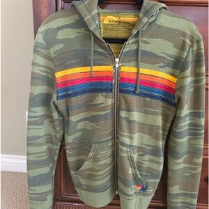 Aviator Nation zip up hoodie size small camp color